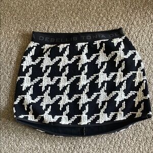 Black and White Houndstooth Mini Bubble Skirt
